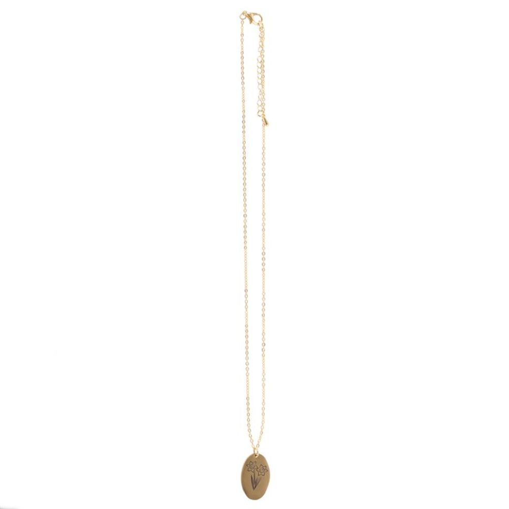 December Narcissus Birth Flower Necklace Card