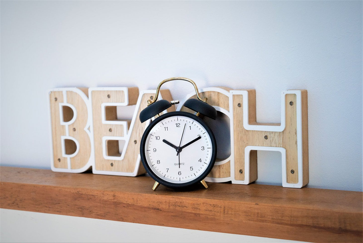 Black & Gold Metal Alarm Clock