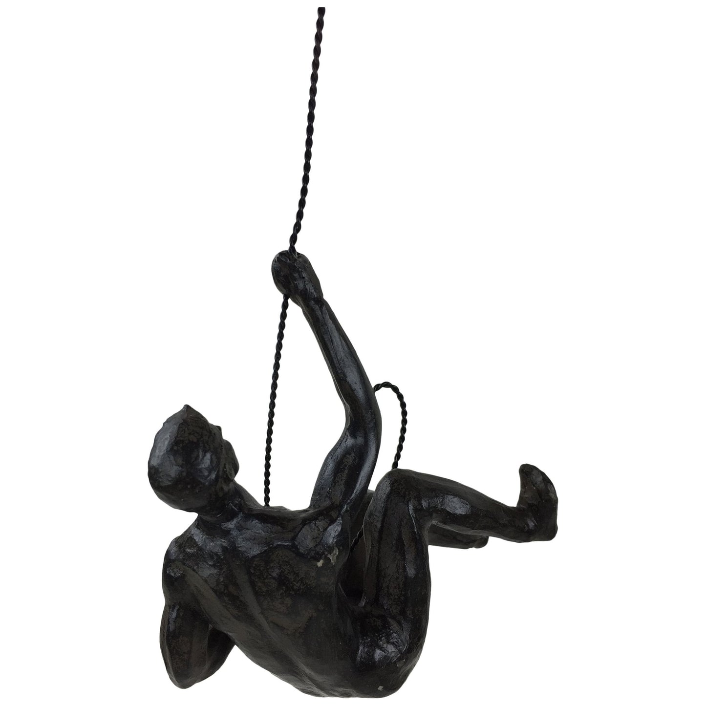 Abseiling Man Looking Up Ornament Black