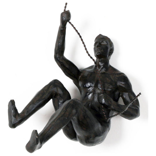 Abseiling Man Looking Up Ornament Black