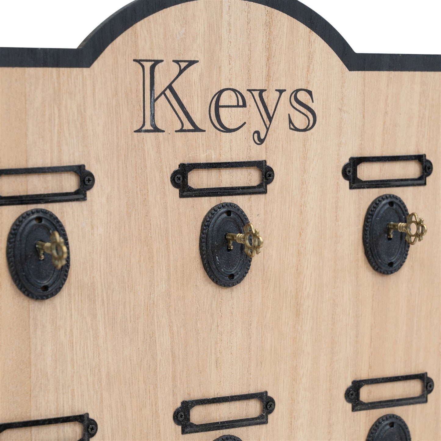 Wooden Board With 9 Key Design Hooks