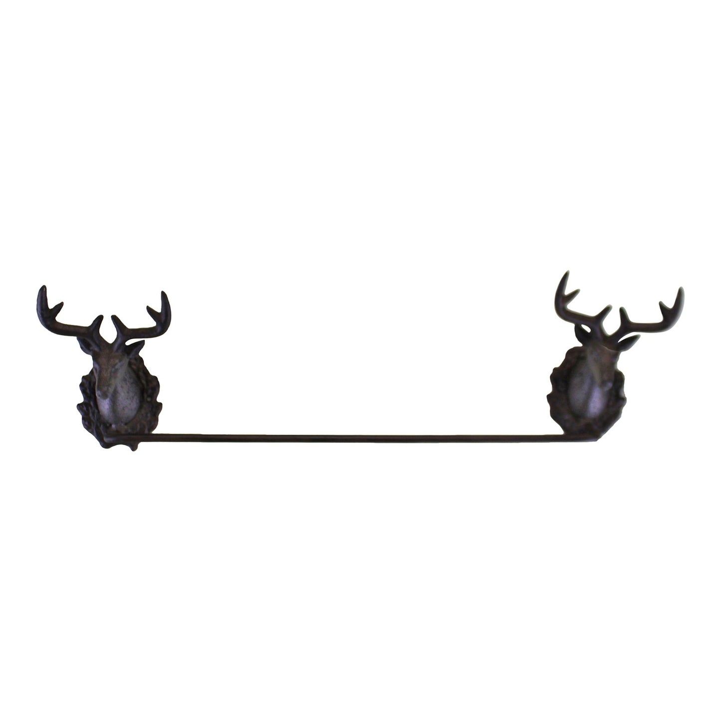 Cast Iron Rustic Towel Rail, Stag Head Design