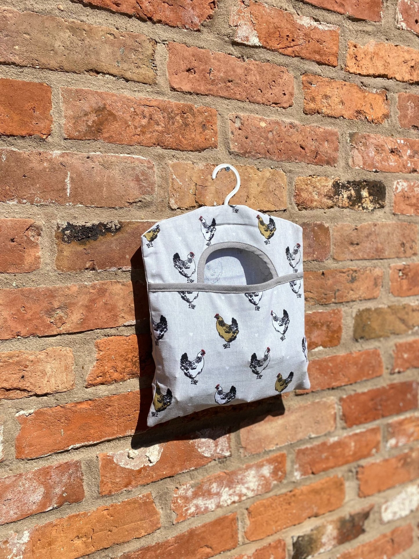 Peg Bag With A Chicken Print Design