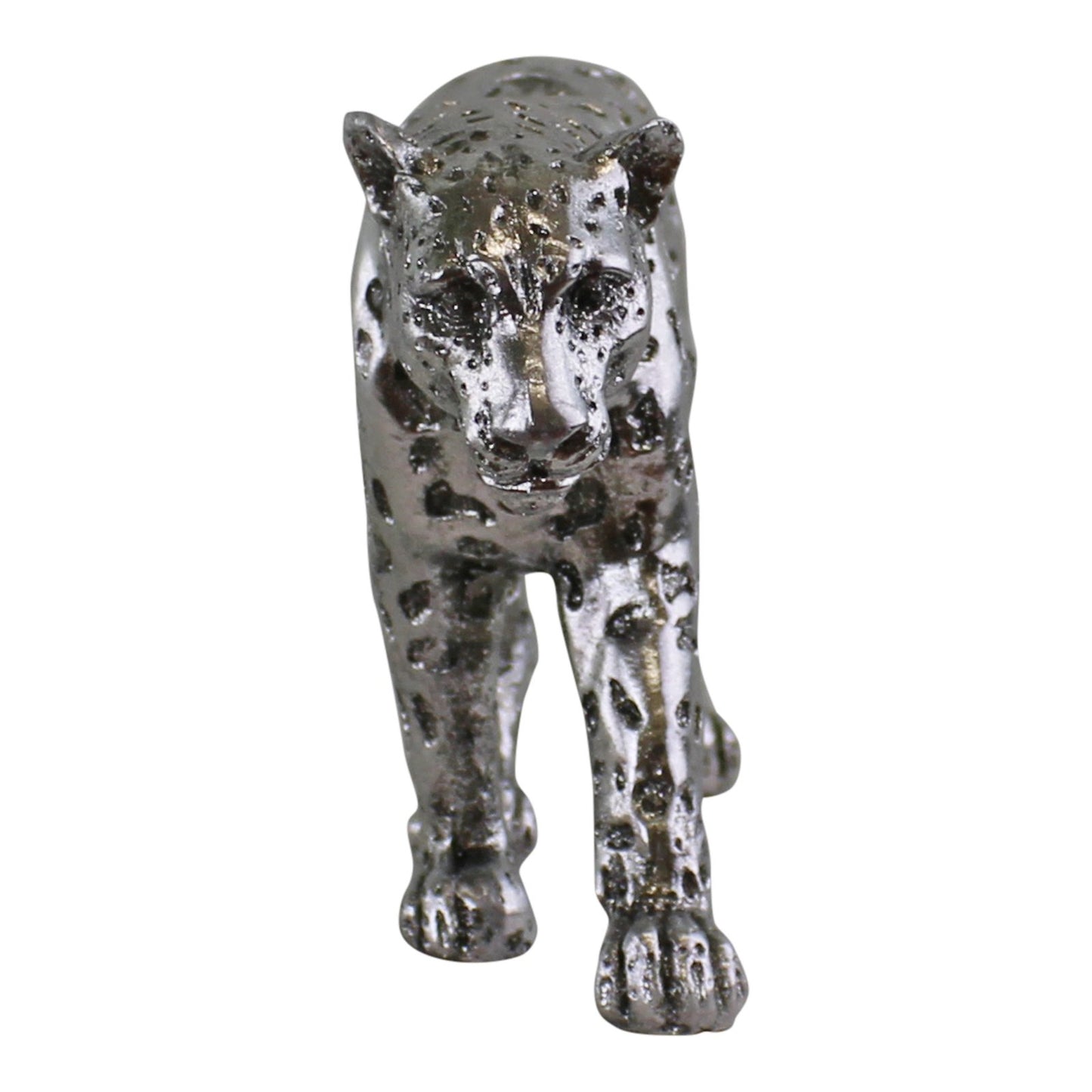 Silver Leopard Ornament Small