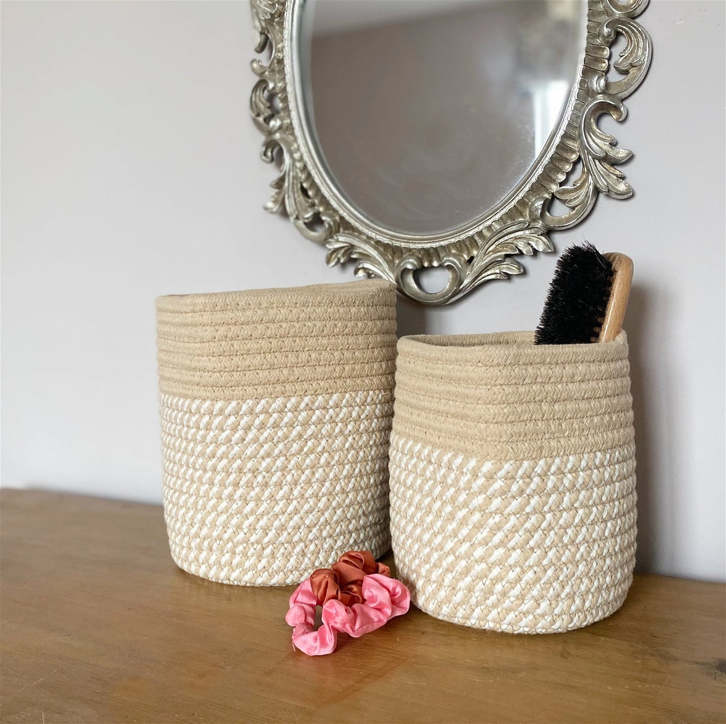 Set Of Two Cotton Rope Baskets