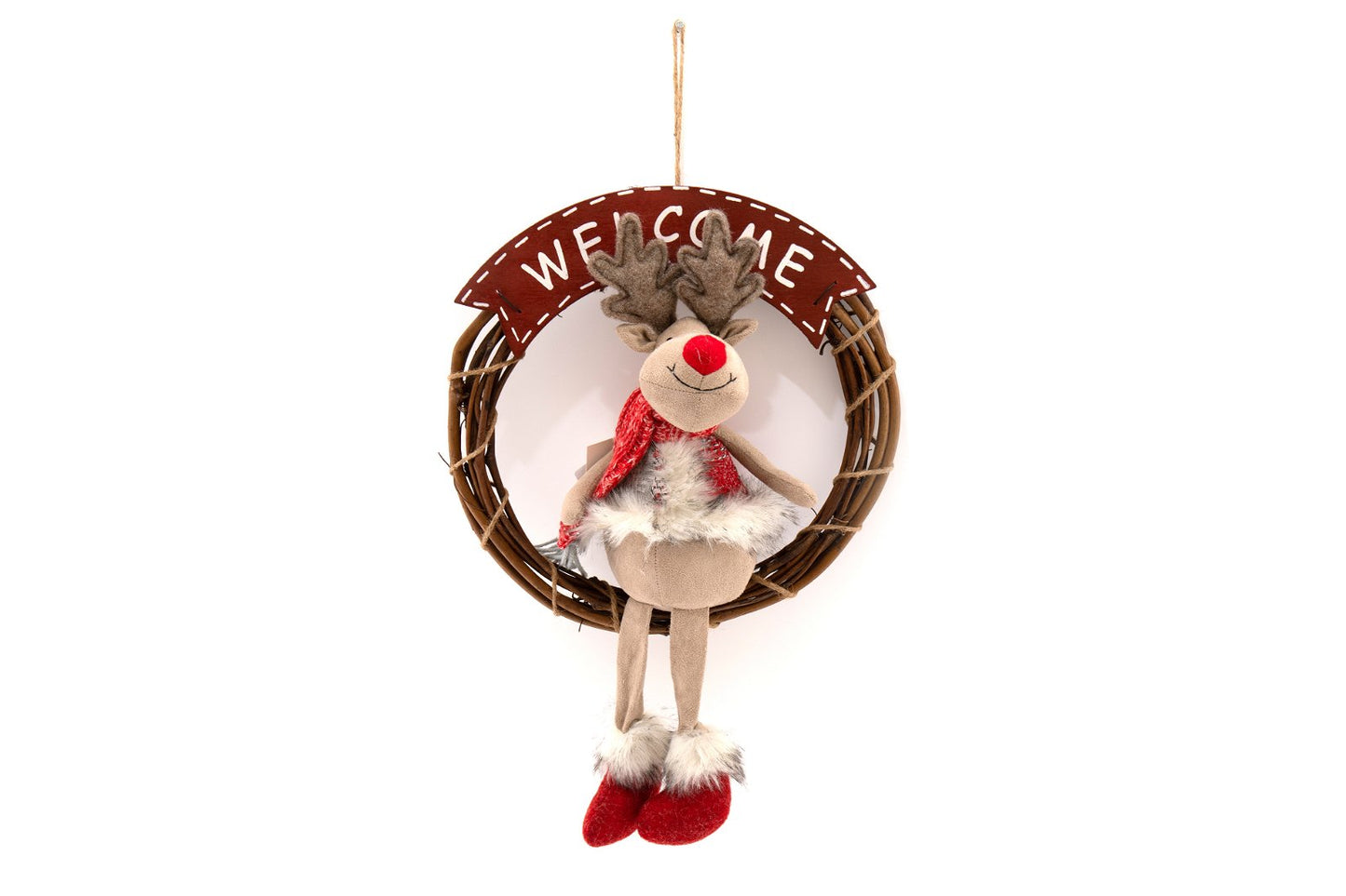 Red Nose Deer Wall Decoration 46cm