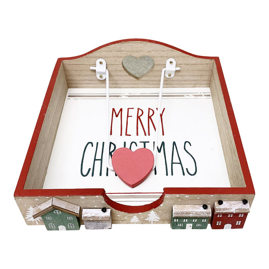 Christmas House Napkin Holder 18cm