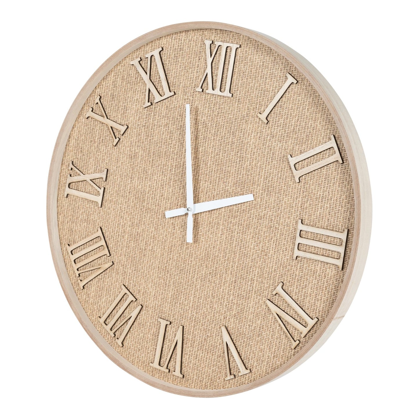 Serenity Hessian Woven Wall Clock 50cm